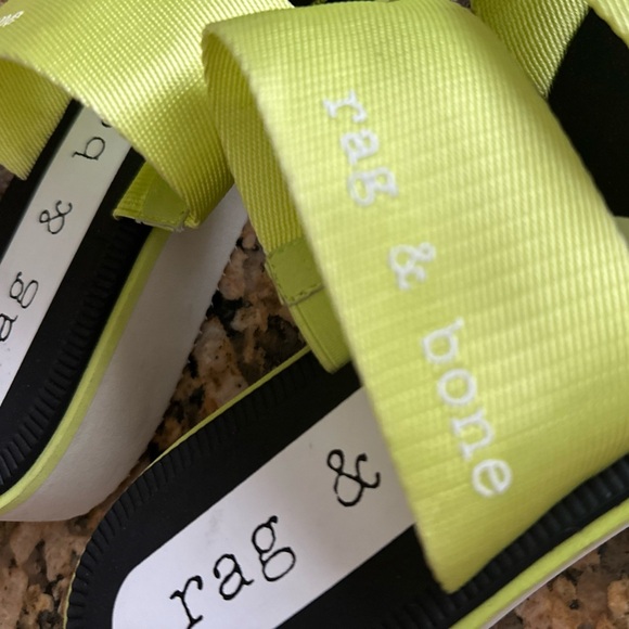 Rag & Bone Sandals Slide Cameron Mila  Flat ACID GREEN Lightweight US 8/ EU 38 - Picture 7 of 8